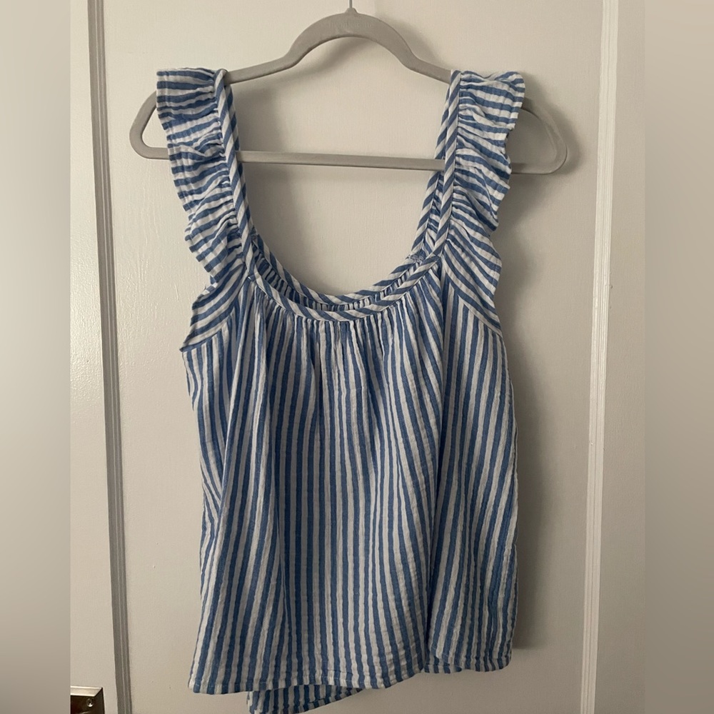 Vineyard Vines “Gauzy Ruffle Top”